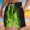 250#Green, variant on Ftwytp Mens Graphic Shorts Casual Streetwear Cool Beach Shorts Running Workout Shorts with Pockets Men's Casual Independence Day Printed Drawstring Trouser Beach Shorts Pants With Pocket