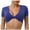 Navy Blue, variant on Women's Yoga Short Sleeve Tight V-Neck Sports T-Shirt - High Strength Fitness Clothing with Padded Support, True to Size (S-L)