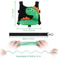 thumbnail image 2 of ZHAOCHENG (Negro) Arnés 3 en 1 para niños pequeños + muñequera antipérdida, lindo dinosaurio, arnés de seguridad para niños, pulsera para caminar, correa auxiliar para actividades al aire libre para n, 2 of 5