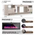 thumbnail image 4 of Flictozena 80" TV Stand with Fireplace and LED Lights - Entertainment Center for 90 inch TVs, Modern TV Cabinet with High-Gloss Storage Doors for Living Room, Gray, 4 of 8