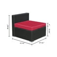 thumbnail image 4 of Baner Garden CH-92 Complete 7 Piece PE Black Wicker Rattan Pool Patio Garden Sectional Set with Red Cushions, 4 of 7