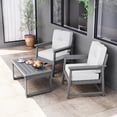 thumbnail image 4 of Garvee Patio Chairs Grey, Outdoor Club Chair with Thick Cushion, Garden Bistro Chair, All-Weather HDPE Sofa for Deck, Yard, Porch, Black, 4 of 9