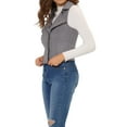thumbnail image 4 of INSPIRE CHIC Women's Casual Faux Suede Sleeveless Short Biker Vest Jacket M Grey, 4 of 7