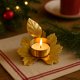 thumbnail image 4 of Candelabros De Metal Candelabro de metal amarillo de 9,5 x 9,5 x 5 cm, centro de mesa navideño para cena romántica a la luz de las velas (1 unidad) Rkxzt, 4 of 9