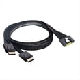 thumbnail image 1 of Cable de Alta Velocidad de Servidor Slim Sas SFF-8654 8I una Oculink SFF-8611 4I X 2 para Tarjeta Vertical PCI-Express de Servidor, 1 of 7