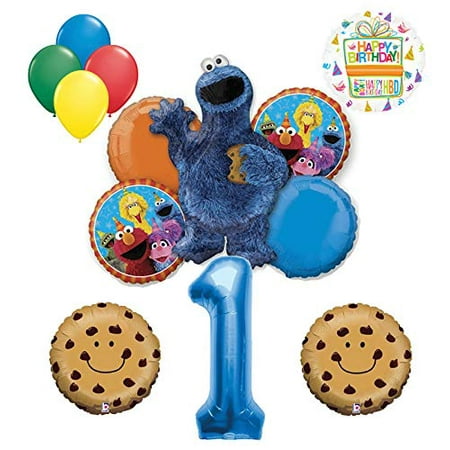 Mayflower Products Cookie Monster and Friends 1st Birthday Party Balloon Bouquet Decorations