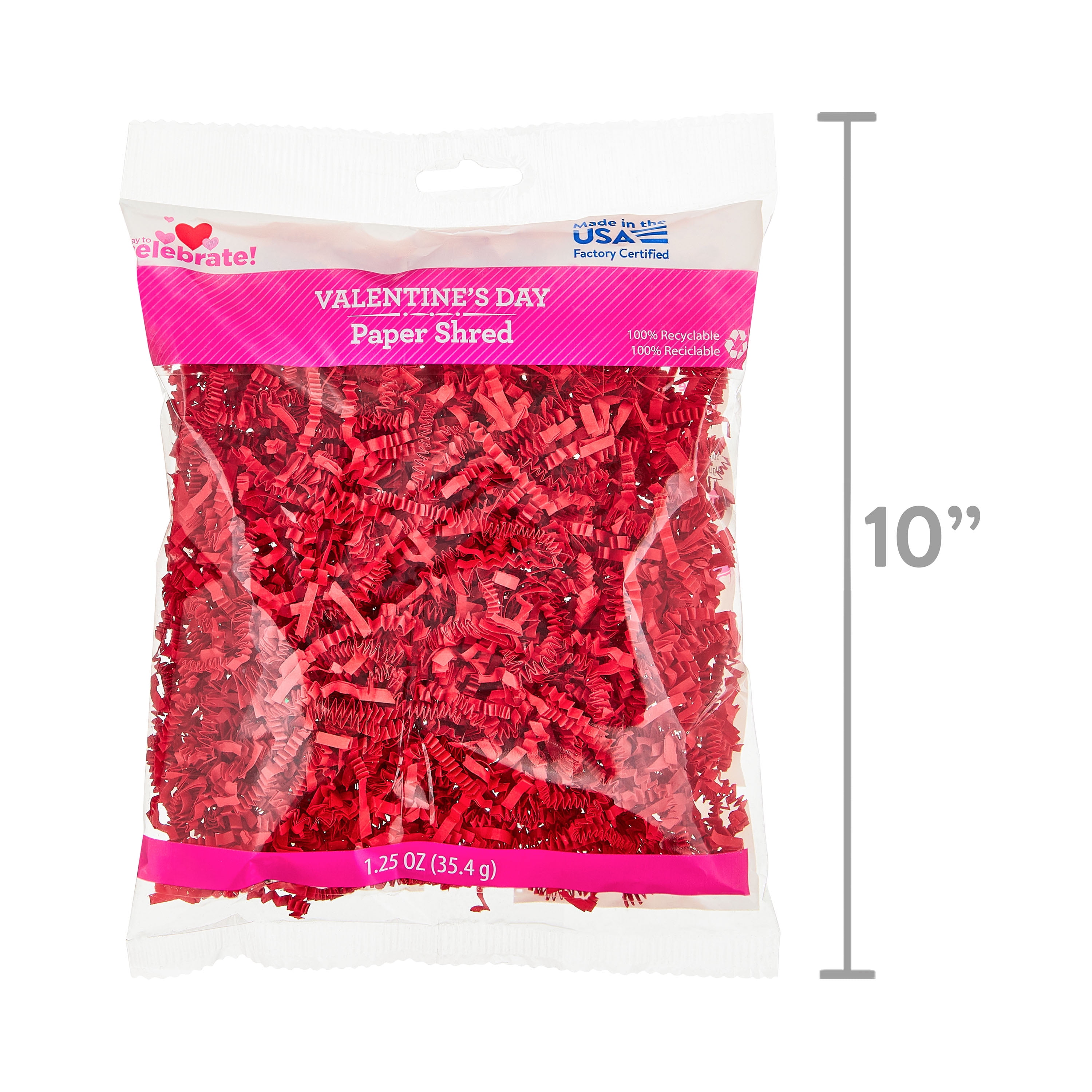 Valentine's Day Red Crinkle Paper Shred Art & Craft Filling, 1.25 oz, by  Way To Celebrate 