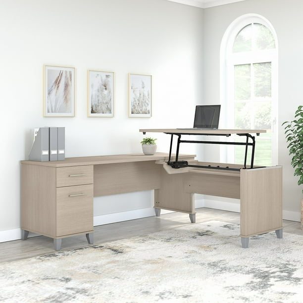 Bush Furniture Somerset 72 in L Desk with Adjustable Height – 3 Position