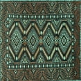 thumbnail image 1 of Ahgly Company Indoor Square Persian Turquoise Blue Traditional Area Rugs, 5' Square, 1 of 4