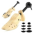 thumbnail image 1 of 1 Pair Wooden Shoe Stretchers 2-way Shoe Tree Shaper Rack Boots Shoe Expander Tree Stretchers, 1 of 3