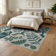 thumbnail image 3 of ODIKA 6'x9' Green Blue Tropical Botanical Leaves Washable Area Rug Modern Scandinavian Style Foliage Motifs Non-Slip, Chair-Friendly, for Dining Room, Under Table, Office Décor, 3 of 7