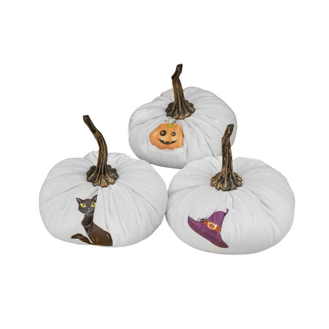 Calabazas de terciopelo Strade Fareast Limited 3 calabazas artificiales decorativas rústicas 15 cm