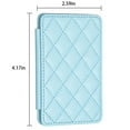thumbnail image 3 of (Size: 4.17 in x 2.59 in) Universal Elegant Texture PU Leather Slots Wallet Magnetic Flip Card Holder Universal Adhesive Stick On Phone for iPhone/Samsung/Google - Blue, 3 of 5