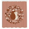 thumbnail image 2 of Ambesonne Hedgehog Shower Curtain, Autumn Elements Pine, 69"Wx70"L, Coral Brown, 2 of 2