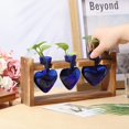 thumbnail image 3 of Plant Terrarium Propagation Stations with 3Pcs Heart Shaped Vases Wooden Stand Plant Terrarium Propagation Stations Mother's Day for Family Home Garden Office Desktop, 3 of 7