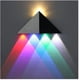 thumbnail image 1 of Aplique de pared triangular LED de 5 W para interiores, diseño moderno y original en aleación de aluminio, para dormitorio, pasillo y salón, luz decorativa - Luz de colores, 1 of 4