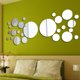 thumbnail image 4 of Juego de pegatinas de pared de espejo flexibles, 26 piezas, círculo de espejo acrílico extraíble, calcomanía de espejo de plástico autoadhesiva para decoración del hogar, 4 of 5