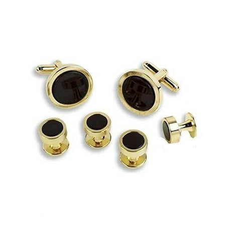Emerald Stud Cufflinks - Genuine Onyx Cufflinks and Studs