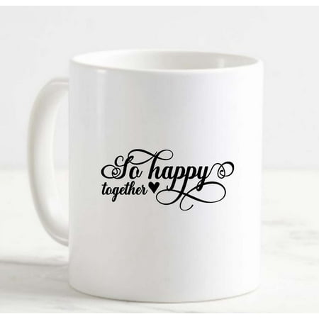 

Large Coffee Mug So Happy Together Hearts Calligraphy Font Typography Art Ceramic Coffee Mug 15 oz Funny Gifts for women or men
