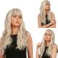 thumbnail image 2 of Women's Fashion Head Dyed Black Gradient Golden Long Straight Wig(2Pack), 2 of 5