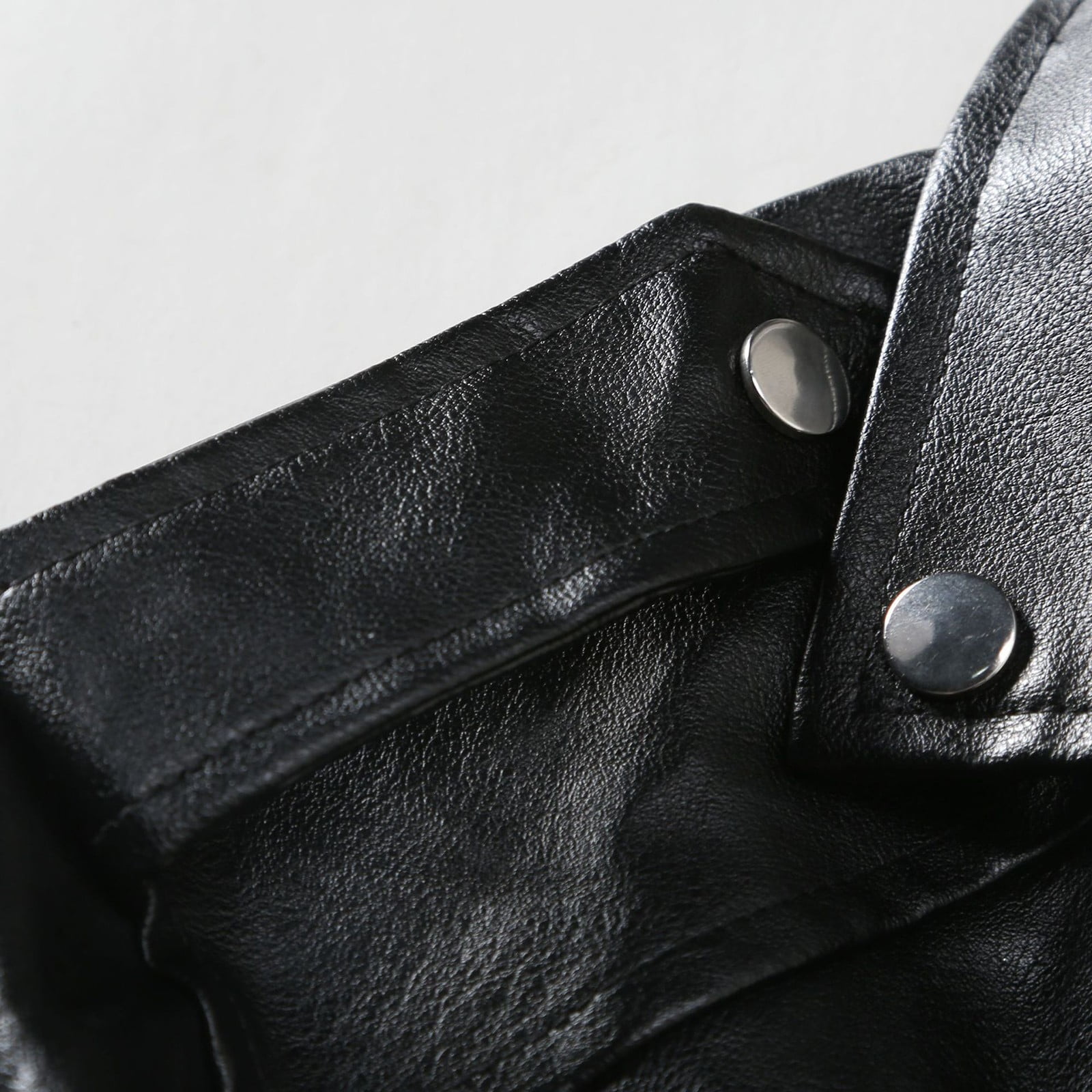 Maoxin Mens Leather Jacket Men's Collar Leather Jacket Casual Loose Men's Top Solid Color Long Sleeved Hooded Leather Jacket/Jackets for men Black M