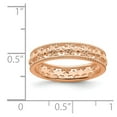 thumbnail image 5 of Sterling Silver Stackable Expressions Rose Gold Plated Fleur De Lis Band Size 8, 5 of 5