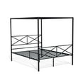 thumbnail image 2 of HomeStock Rococo Romance Canopy Platform Bed Frame With Modern Style Headboard And Footboard Metal Frame In Powder Coating Black, Queen, 2 of 6