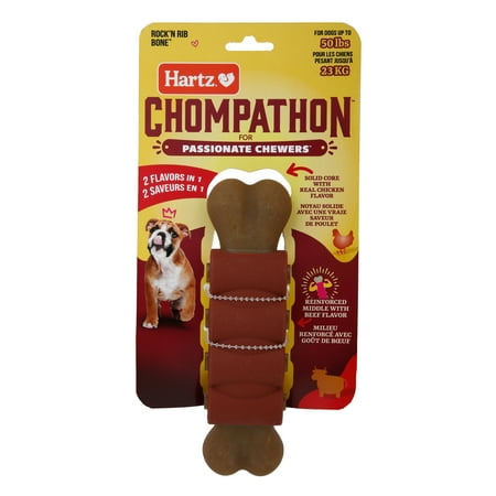Hartz Chompathon Rock 'N Rib Bone, Nylon, Tough Dog Chew Toy