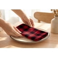 thumbnail image 2 of PurpleEssences Gingham Check Cloth Napkins Set of 10, 18x18 inches - Red and Black, 2 of 6