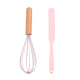 thumbnail image 1 of Juego de mini utensilios de cocina de 2 piezas: utensilios de cocina de silicona con mangos de madera, 1 of 5