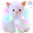 thumbnail image 1 of Animal de peluche Houwsbaby, gato blanco con música y luz, 30 cm, 1 of 7