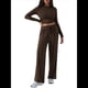 thumbnail image 2 of Conjunto Deportivo Y2K de Dos Piezas para Mujer, con Larga, Top Ajustado y Pantalones Anchos, Ideal para y Otoño Café XL, 2 of 8