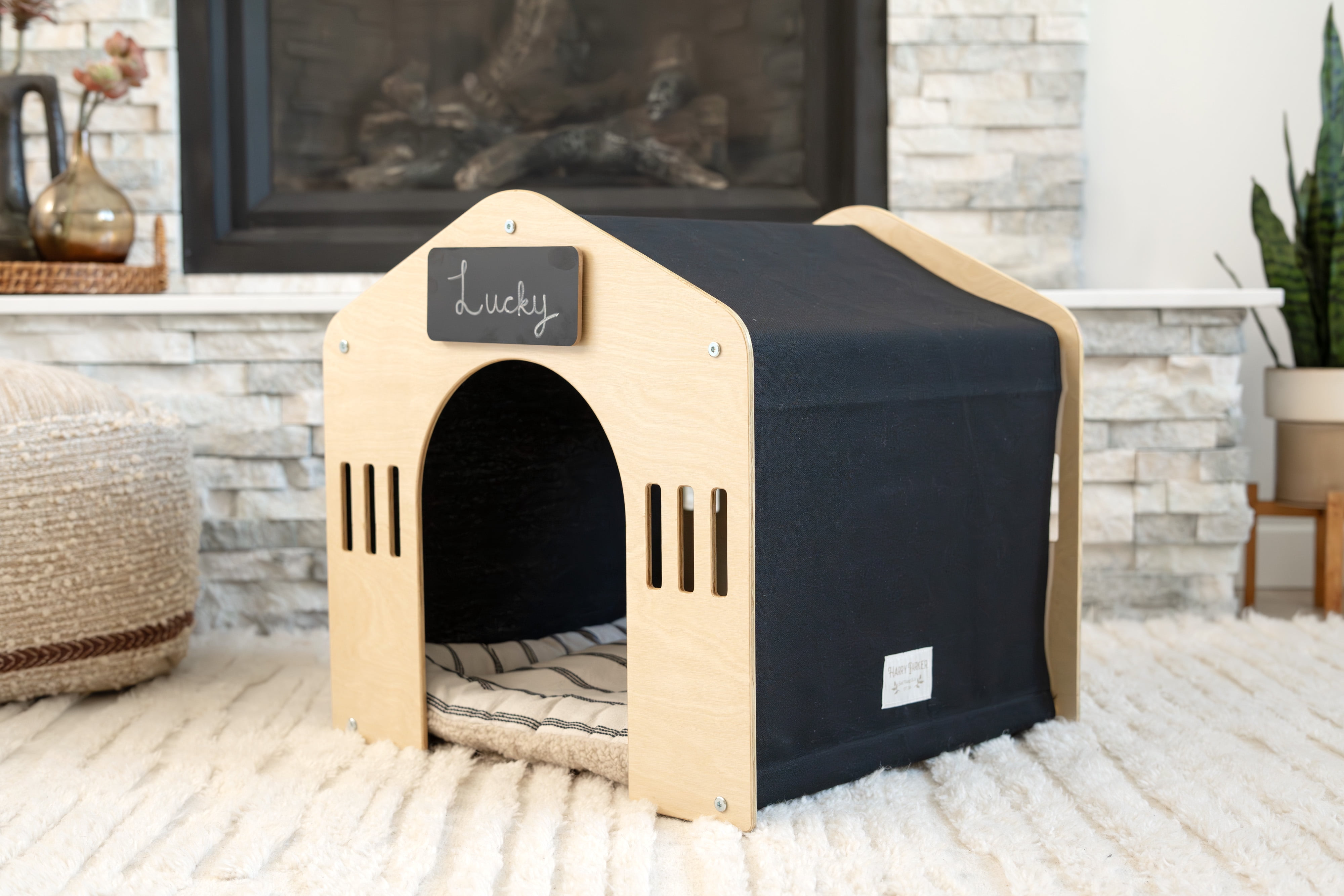 Harry Barker Wooden Pet House, Cat Cube, Brown