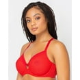 thumbnail image 4 of Women's Curvy Couture 1311 Sheer Mesh Unlined Underwire Bra (Diva Red 40H), 4 of 5