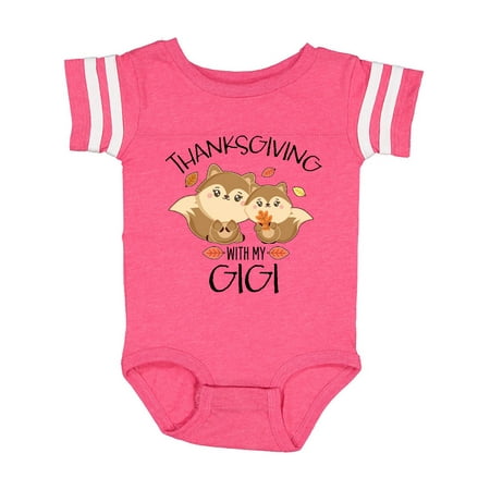 

Inktastic Thanksgiving with my Gigi Cute Squirrel Family Gift Baby Boy or Baby Girl Bodysuit