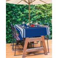thumbnail image 3 of Outdoor Tablecloth with Umbrella Hole & Zipper, Blue Striped Rectangle Tablecloth 60x102 Inch, Farmhouse Blue White Stripes Patio Table Cover Waterproof Table Cloth for Picnic/Party, 3 of 6