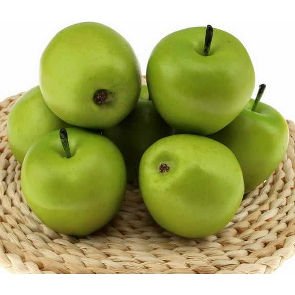 6pcs Artificial Green Apple Decoration Fake Fruit Home Party Holiday Decorative Food Toy Model
