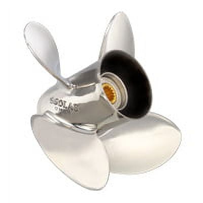 UPC: 0824375013348 | Solas Yamaha 3453-130-17 HR Titan  Stainless Steel 4-Blade Propeller
