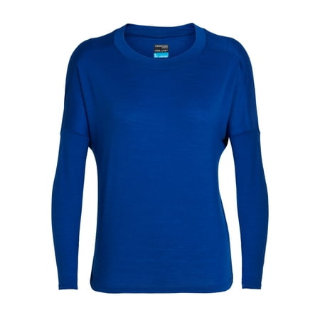 Icebreaker Women's Merino Cool-Lite Kinetica L/S Crewe Shirt Marine S