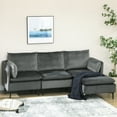 thumbnail image 2 of HOMCOM L-Shaped Convertible Sectional Sofa with Movable Ottoman, Grey, 2 of 10