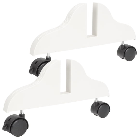 LEORX Room Divider Wheels with 2Pcs Screen Divider Base in White for Privacy