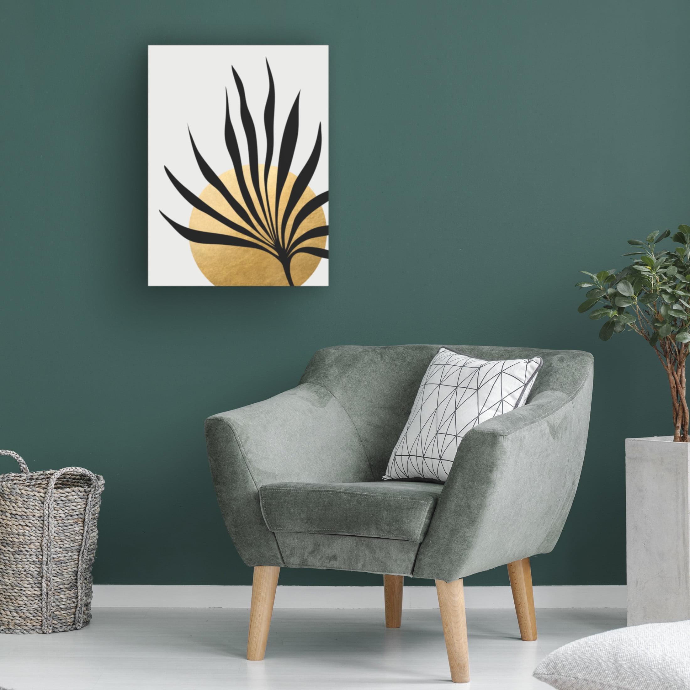 Trademark Fine Art Rosana Laiz Blursbyai Tropical sun and palm leaf Canvas Wall Art
