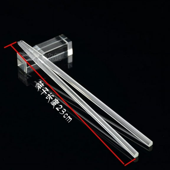 SOPOTUTU Reusable Transparent Glass Chopsticks 1 Pair Multi-Function Kitchen Utensils for Dining and Cooking