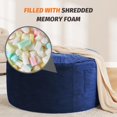 thumbnail image 5 of Bean Bag Chair for Adults - BeanBag Chairs with Soft Cover - Furniture Round Fluffy Couch Sofa for Living Room Lounge Bedroom College Dorm - Gifts for Gaming Reading Relaxing, 3 Feet, Cobalt, 5 of 15