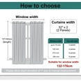 thumbnail image 6 of PiccoCasa 2 Panels Bedroom Linen Look Blackout Curtains Gray 52" x 72", 6 of 7