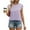 Purple, variant on Womens Blouses Summer Casual Cap Short Sleeve Tops Basic Textured Solid Color Round Neck T Shirts Blouse
