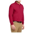 thumbnail image 4 of Yellow Rooster Men's Silk Touch Long Sleeve Polo T-Shirts Red M, 4 of 6