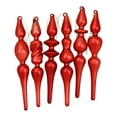 thumbnail image 3 of Northlight 6ct Finial Asymmetrical Glass Christmas Ornament Set 7.25" - Red, 3 of 3