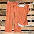thumbnail image 2 of Hurxie 2 Piece Lounge Sets for Women Spring Vacation Summer Outfits Matching Two Pcs Knit Tracksuits Sweat Suits Orange,2XL, 2 of 5