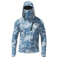 thumbnail image 5 of Domuza Upf 50 Long Sleeve Hoodies for Men Fishing Shirts Camo Hooded Shirt with Mask Uv Casual Summer Rash Guard Sun Protection Shirt Blue XL, 5 of 6